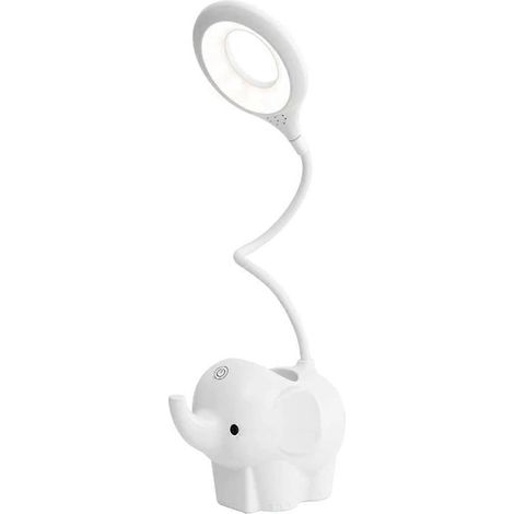 Lampe de bureau LED avec porte-stylo, motif escargot, rechargeable USB et flexible, design mignon. (1/4)