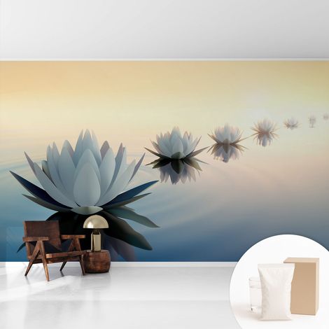 Papier peint intissé décoratif pour salon chambre et cuisine Facile à poser avec colle Vue paisible 416x254 cm (1/5)