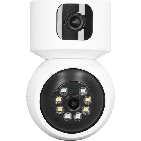 1080P HD-Überwachungskamera für den Innenbereich, Dual-Objektiv, WLAN-IP-Kamera mit Fernbedienung, 100–240 V EU-Stecker, Nachtsicht, Bewegungserkennung (1/5)