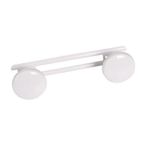 Porte-peignoir acier blanc 2 têtes - PELLET (1/2)