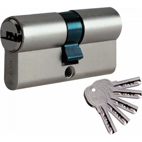 Cylindre double laiton nickelé Iseo - S’entrouvrant sur numéro AGL004680 - 30 x 40