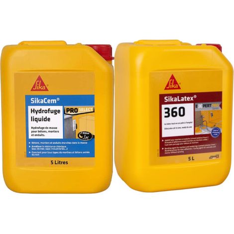 SIKA Masonry Pack - SikaCem Liquid Water Repellent 5L - SikaLatex 360 Bonding Resin - 5L
