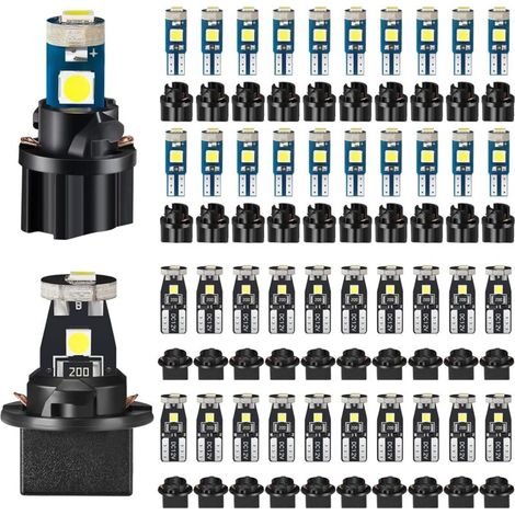 Packung mit 40 T5/T10-LED-Lampen für das Armaturenbrett, mit drehbarer Fassung, für die Fahrzeuginnenbeleuchtung, Kontrollleuchten und Kartenbeleuchtung. (1/4)