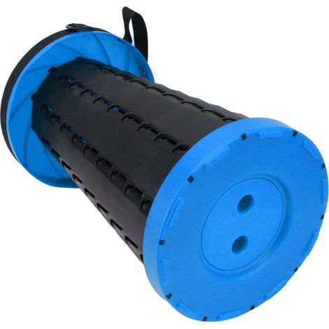 Tabouret télescopique robuste en plastique ABS/PP, grande capacité de charge, portable, stable et pliable, idéal pour la pêche, le camping et les voyages (bleu). (1/5)