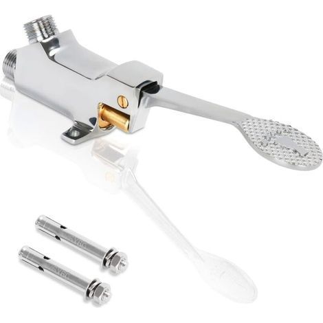 Foot pedal valve for floor installation in polished chrome (1/5)