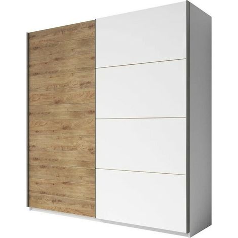 Armario Levruvu 100 , 210x200x61cm, Puertas de armario: Correderas, Número de estantes: 5