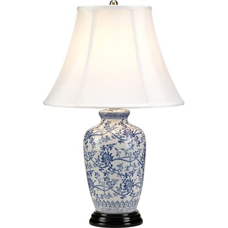 Lampada Da Scrivania Contemporanea Blue Ginger Jar Porcellana Blu 1 Luce E27 (1/3)