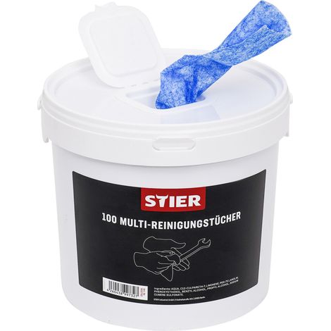 STIER Multi-Reinigungstuch Universal, 72 Stück, im praktischen Spender, 30 x 27 cm, Hohe Reinigungsleistung, für starke Verschmutzungen, Werkzeugreinigung