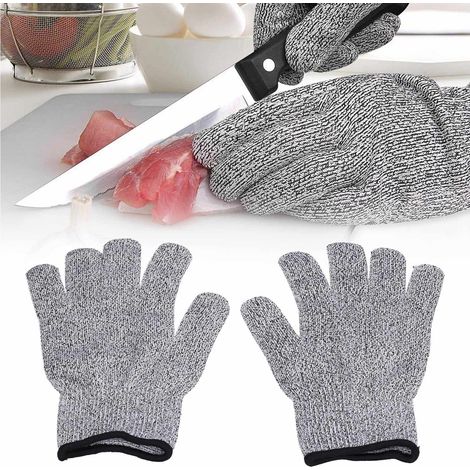 2 paires de gants anti-coupures de niveau 5, en HPPE résistant à l'usure, pour le jardinage. (1/5)
