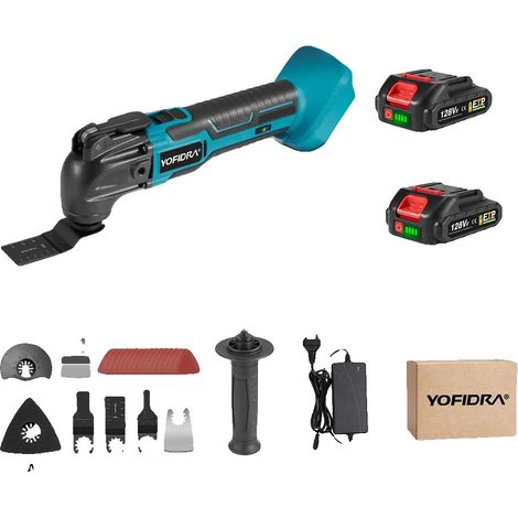 Herramienta multioscilante, velocidad variable, interfaz de accesorios de fácil acceso, incluye 2 baterías de 1,5 Ah. (1/2)