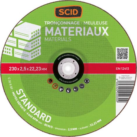 Disco de corte Uso general Materiales ø (mm) 230