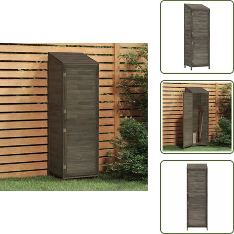 Geräteschuppen Anthrazit 55x52x174,5 cm Massivholz Tanne - Holz Gartenhaus - Holzhäuschen - Geräteschuppen - Gartenablage - Werkzeuglager