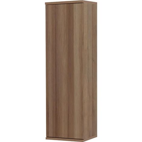 Colonna bagno sospesa 33 cm rovere cannettato con ripiani Wise (1/5)