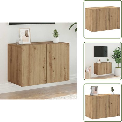 Meuble TV mural chêne artisanal 60x30x41 cm - Meuble TV - Meubles TV - Support TV - Meuble HiFi (1/5)