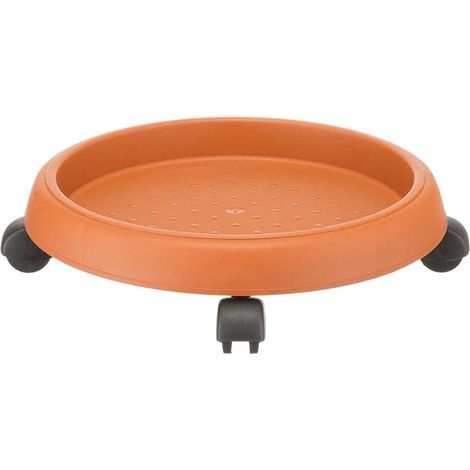 SOTTOVASO CON RUOTE Ø 40 cm. - col.terracotta