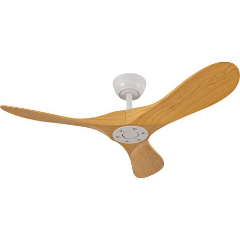 Ventilatore da soffitto 42 pollici con telecomando e motore DC reversibile ABS Stile moderno Bianco e Naturale (1/5)