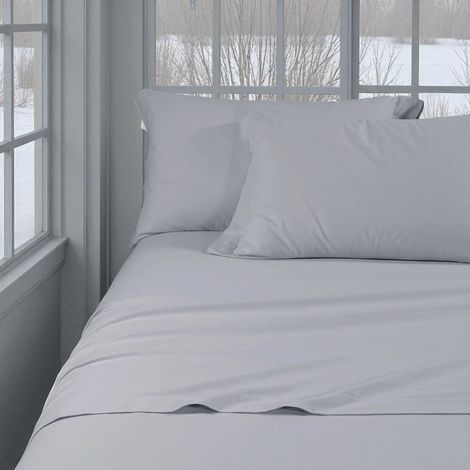 Completo Lenzuolo Invernale Flanella Tinta Unita Grigio – 100% Cotone Felpato, Anti-Pilling, Caldo & Morbido, Made in Italy 1 piazza e mezza (1/4)