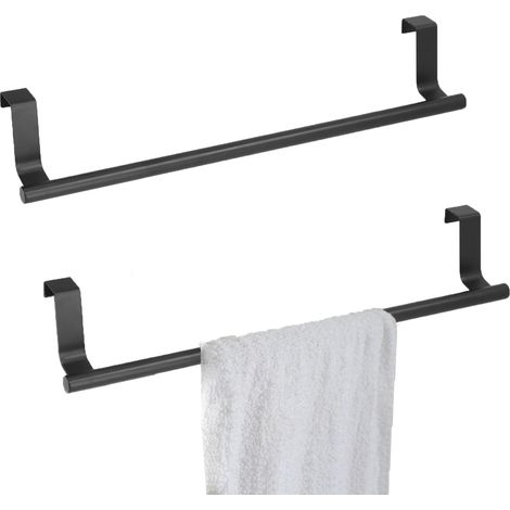 2pcs Porte-Serviettes en métal Porte-Serviettes Porte d'armoire de Cuisine Suspendu sans poinçon sans Clou Porte-Serviettes pour la Maison Cuisine Salle de Bain essuie-Mains torchons torchons(36cm) (1/5)