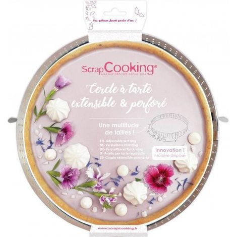 Cercle à tarte extensible perforé - 16 à 30 cm