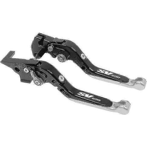 Poignées de guidon uniques pour moto Suzuki SV650/SV650S, réglables, extensibles et pliables (argent-2) (1/5)