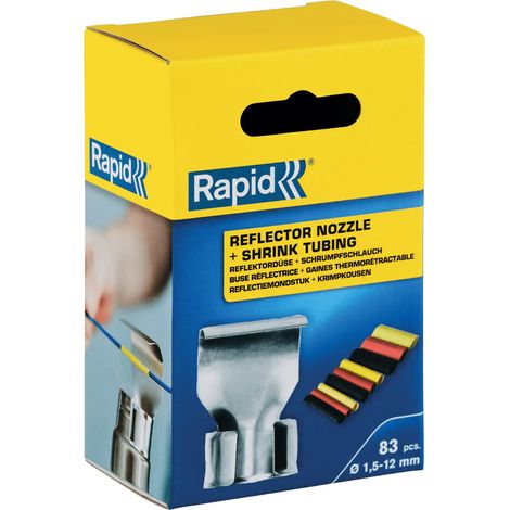 RAPID - Kit Buse réflectrice + Gaines thermorétractables (Ø1,5 à Ø12 mm / 72 pièces) pour Pistolet à air chaud / Décapeur thermique - Boîte - (5000209) (1/5)