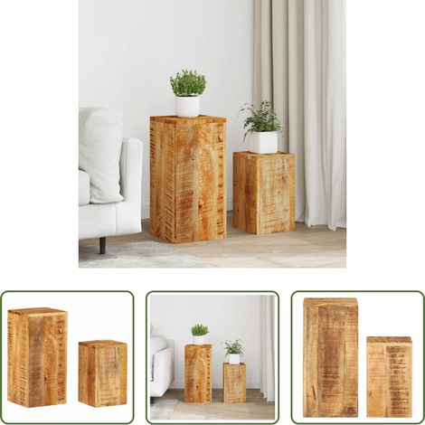 Étagère en bois -  Supports pour plantes 2 pcs bois solide de manguier (1/5)