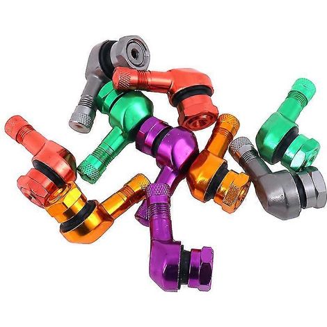 2 x Valves de pneu tubeless à angle de 90 degrés pour moto CNC en aluminium HFMQVOrange SZRH AF