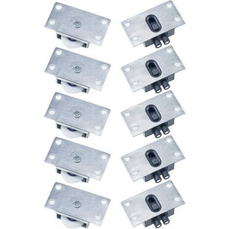 5 paires Galet de Roulement de Porte Coulissante Roues à Rouleaux pour Meubles de Fenêtre Anti-rouille Muet Pas Facile à Porter pour Armoire Armoire Placard Fenêtre (Argent) (1/4)
