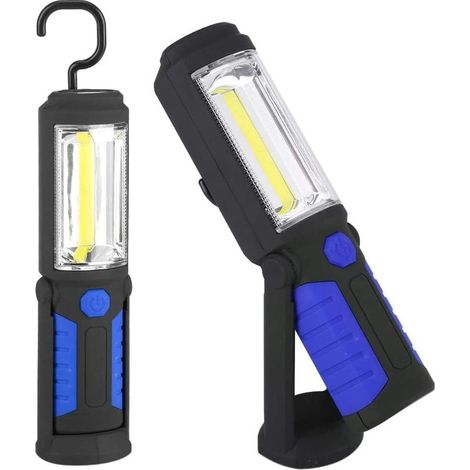 Lampe torche LED exceptionnelle, lampe torche rechargeable, lampe de travail magnétique portable, lampe d'inspection pour le camping, lampe torche COB pour voitures, ateliers, camping et situations d' (1/5)
