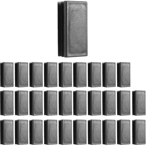 Embouts rectangulaires en plastique pour tuyaux, 25 x 50 mm, lot de 30, noir - JBMEDIA (1/4)