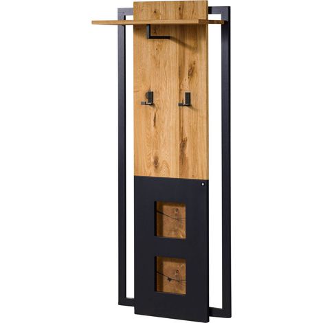 Wandgarderobe 64x30x160 Wildeiche natur lackiert / geölt KITZBÜHEL 134 (1/4)