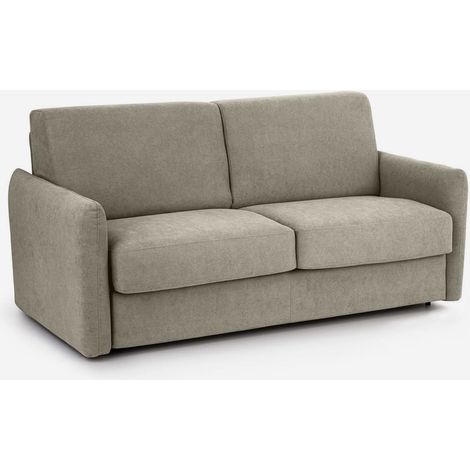 Canapé-lit 2 places compact déhoussable matelas 18 cm Livigno 160 - Taupe (1/5)