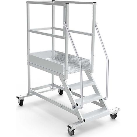 Piattaforma con ruote 3 gradini - Altezza massima di lavoro 2.60m - PTF103-PT