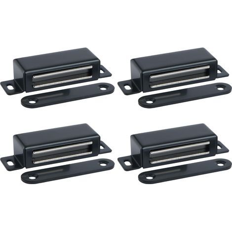 4 Pièces Aimant Porte Placard 7 CM pour Porte de Placard de Cuisine, Loquet de Porte Magnétique Aimant Meuble Fermeture pour Tiroir, Armoire, en Acier Inoxydable (1/5)