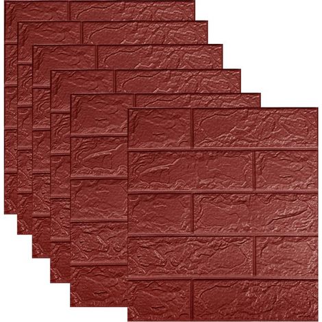 20pièce Papier Peint 3D Brique Adhesif Mural,38x35 cm Pierre Autocollant Mural,Brun Dalle PVC Adhesive Murale, Panneaux Muraux 3d (1/4)