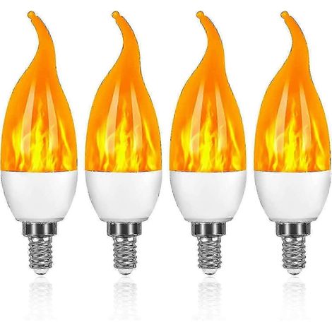 Ampoule LED E14 effet flamme 3W décorative à lumière vacillante avec 3 modes d'éclairage, intensité variable, style vintage (1/5)