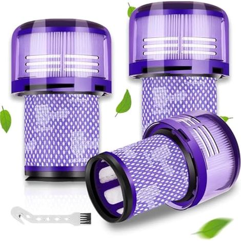 V12 Filtres HEPA pour Dyson Aspirateur – Lot de 3 Filtres de Rechange Lavables + 1 Brosse de Nettoyage, pour Dyson V12 Detect Slim Absolute Extra Total Clean Motorhead, 971517-01 (1/5)