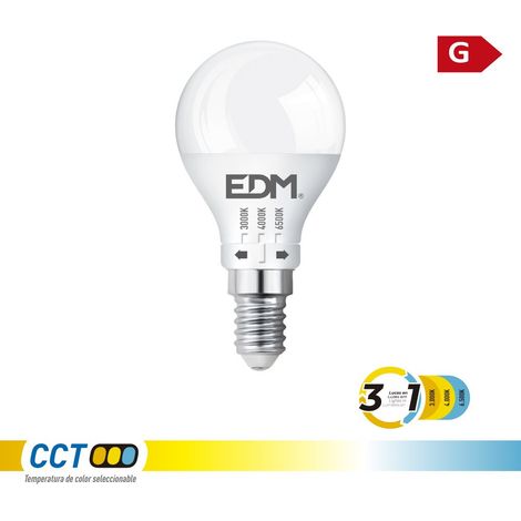 Bombilla esférica led p45 e14, 6 w, 500 lm, 3cct, ø45 x 87 mm
