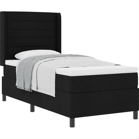Maison Exclusive - Letto a molle con materasso Nero 200 x 90 cm Tessuto (1/5)