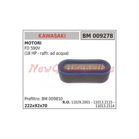 Filtro de aire motor KAWASAKI FD 590V (18 CV refrigerado por agua) 009278