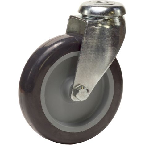 Roulette à oeil pivotante diamètre 50 mm Caoutchouc Thermoplastique GRIS - 40 Kg