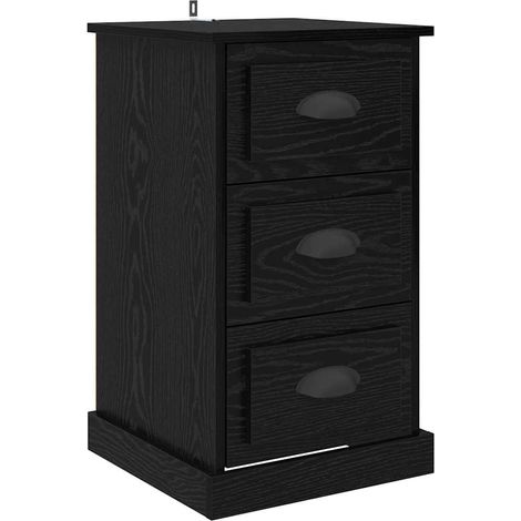 Bedside Cabinet Black Oak 39 x 39 x 67.5 cm Engineered Wood vidaXL (1/5)