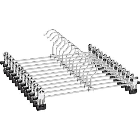 Metall-Hosenbügel, 30 cm, mit Stahlhaken und Clips an den Enden, 360° drehbar, rutschfest, für Kleidung, Röcke, Socken, Kleideraufbewahrung zu Hause (1/5)