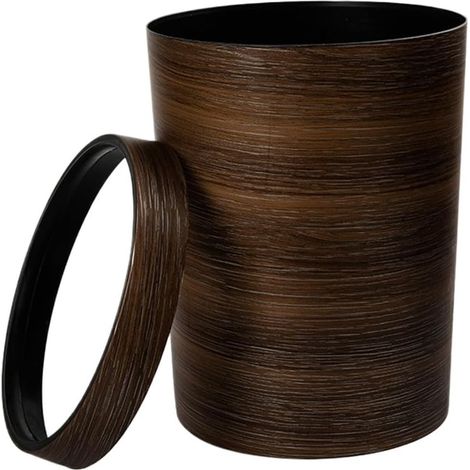 Wooden Pattern Trash Paper Bin for Home Recycling Cleaning