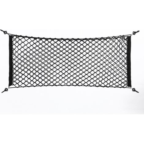 90x40cm Nylon en Plastique Noir Sac De Rangement De Voiture Camion Arrière Cargo Net Bagages Organisateur Crochet Pochette (1/5)