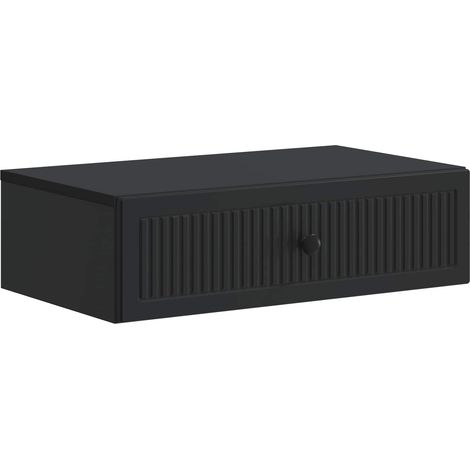 vidaXL Table d'appoint murale Noir 59 x 34,5 x 17 cm Bois d'ingénierie