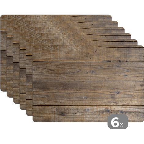 SETS DE TABLE Planches de bois avec une structure spéciale Lot de 6 Placemats 45x30 (1/5)