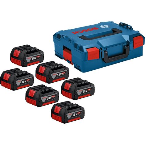Multiset sans fil Bosch 6x GBA Pack de batteries 18V 4,0Ah sans chargeur en L-BOXX 136 (1/10)
