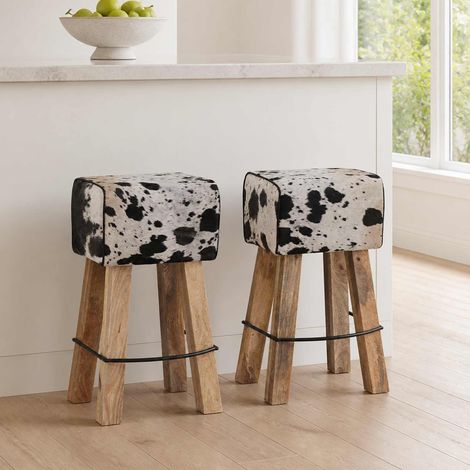 vidaXL Taburete de bar 2 uds. Negro y Blanco 44 x 33 x 74 cm (1/5)