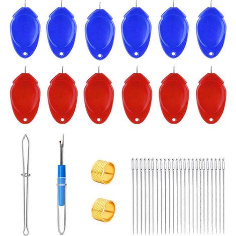 Kit de Passe-Fil avec Désenfileur Aiguille, Dé et Guide pour Couture DIY (1/4)